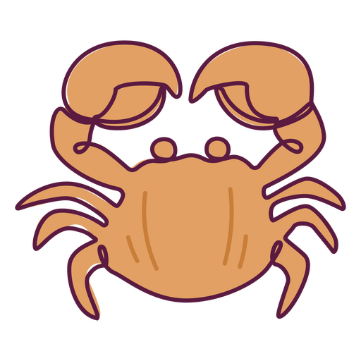 Crab continuous line color animal PNG Design