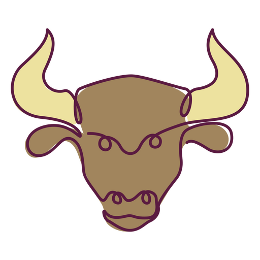 Bull durchgehende Linienfarbe PNG-Design