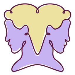 Color de línea continua de dos mujeres. Diseño PNG