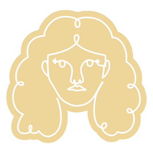 Rostro de mujer recortado frente de línea continua Diseño PNG