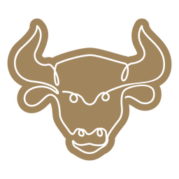 Toro cortado línea continua Diseño PNG