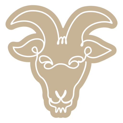 Goat cut out continuous line PNG Design