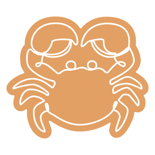 Caranguejo cortado animal de linha contínua Desenho PNG