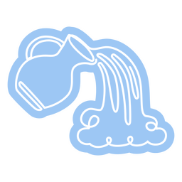 Vaso derramando cortar linha contínua Desenho PNG