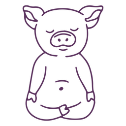 Curso de porquinho meditando Desenho PNG