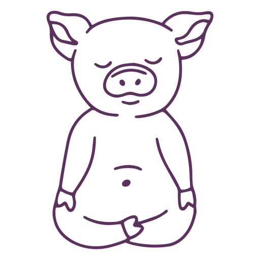 Curso de porquinho meditando Desenho PNG