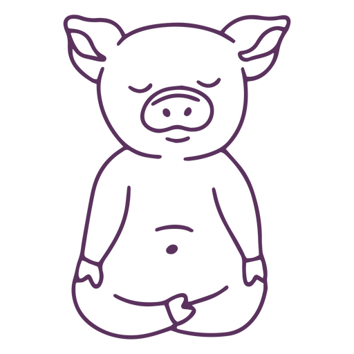 Piggy Schlaganfall meditiert PNG-Design