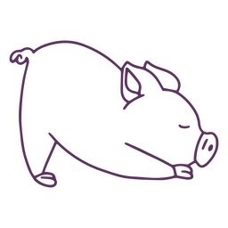 Alongamento de curso de porquinho Desenho PNG