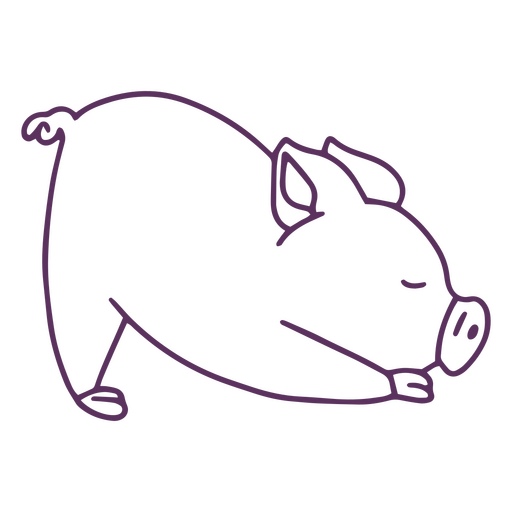 Piggy stroke stretching PNG Design