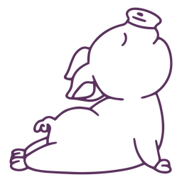 Piggy stroke sphinx yoga PNG Design