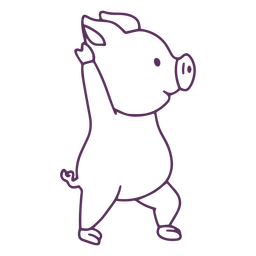 Piggy-Strich stehend PNG-Design