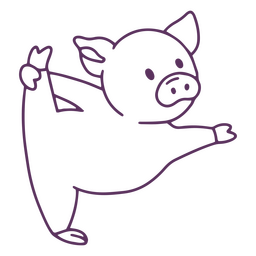 Estiramiento de yoga estilo cerdito Diseño PNG
