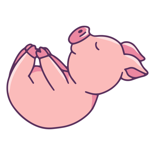 Piggy Color Stroke Yoga PNG-Design