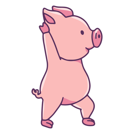 Piggy color stroke standing