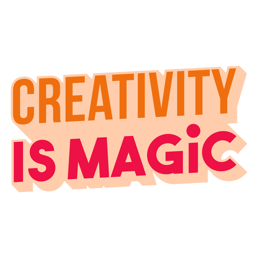 La creatividad es una cita plana m?gica Diseño PNG