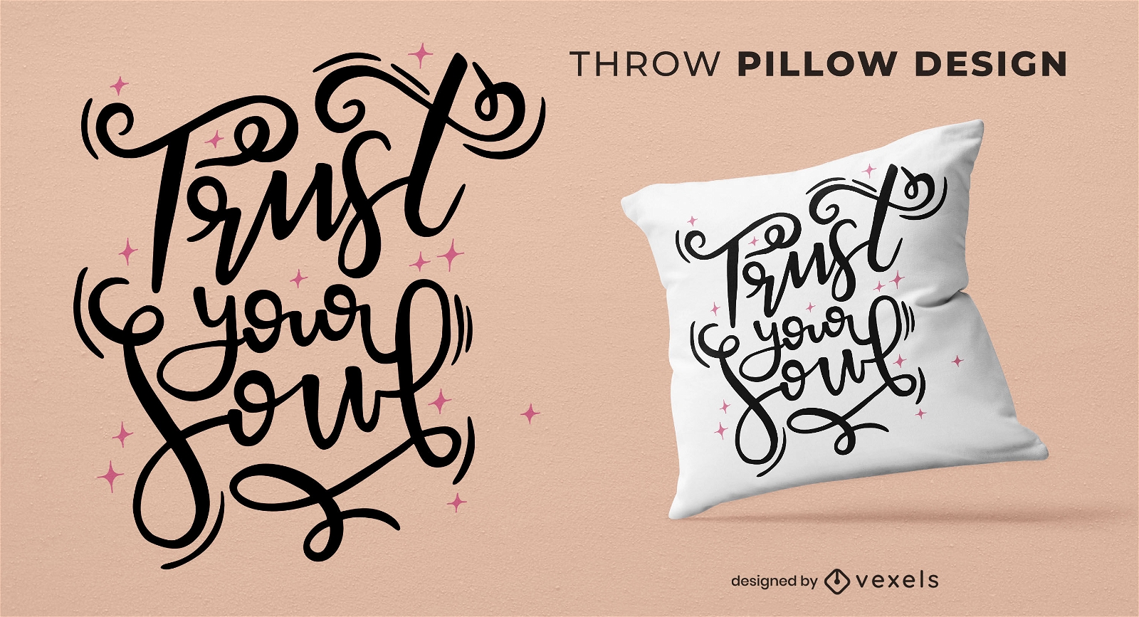 Trust your soul throw pillow design
