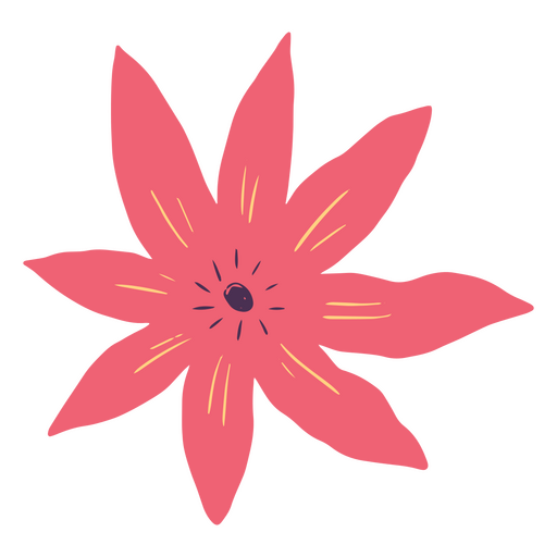 Red lily flower PNG Design