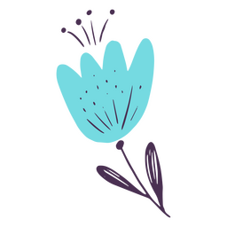 Doodle de flor azul cielo