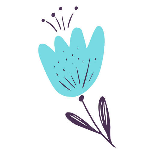 Doodle flor azul céu Desenho PNG