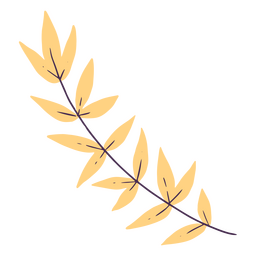 Yellow flat leaves PNG Design Transparent PNG
