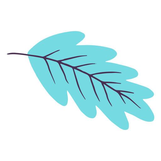 Sky blue flat leaf PNG Design