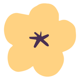 Yellow flat flower PNG Design Transparent PNG