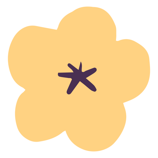 Flor plana amarilla Diseño PNG