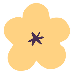 Black and yellow flat flower PNG Design
