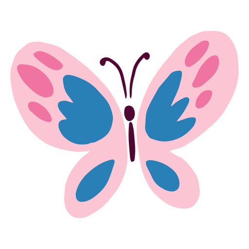 Schmetterling mit blauen und rosa Flügeln PNG-Design