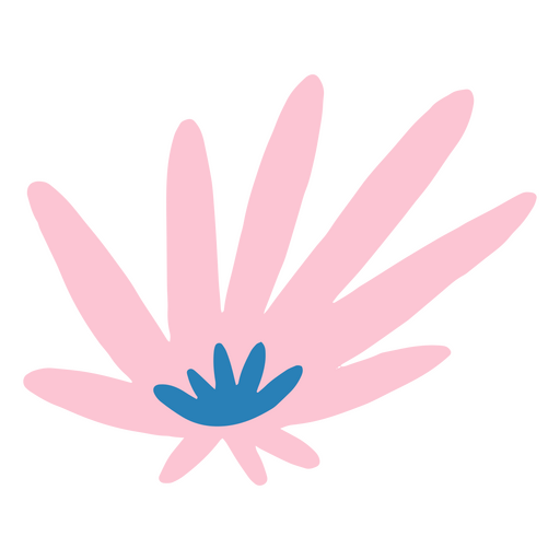 Rosa und blaue Blume PNG-Design