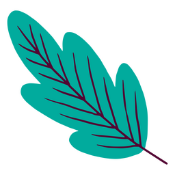 Spring flat blue leaf PNG Design