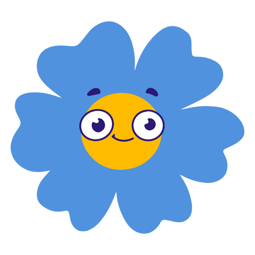 Blumenkarikatur glücklich PNG-Design