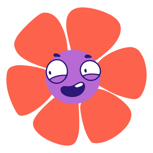 Flower cartoon mocking PNG Design