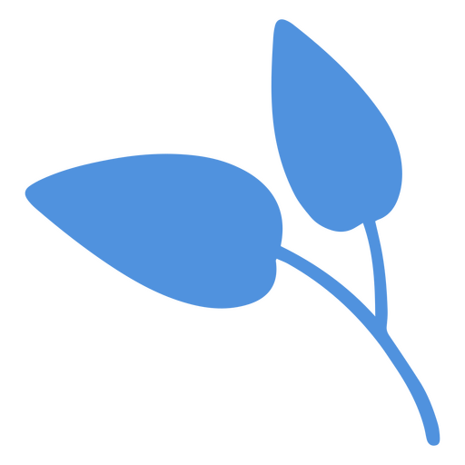 Simple leaves flat blue PNG Design