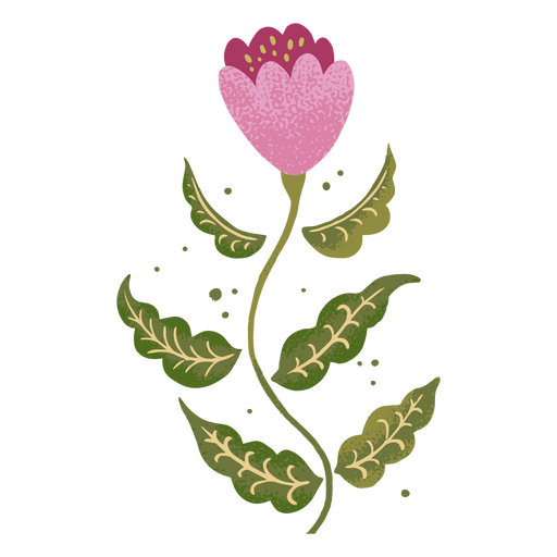 Spring illustration flower with stem PNG Design