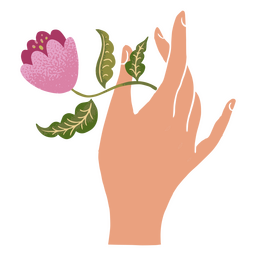 Spring illustration flower and hand PNG Design Transparent PNG