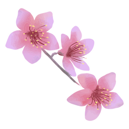 Flower branch textured pink PNG Design Transparent PNG