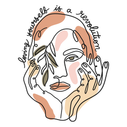 Amarte a ti mismo es una insignia de cita motivacional revolucionaria Diseño PNG