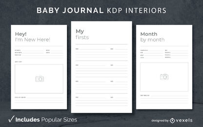 Modelo de design de diário de bebê KDP