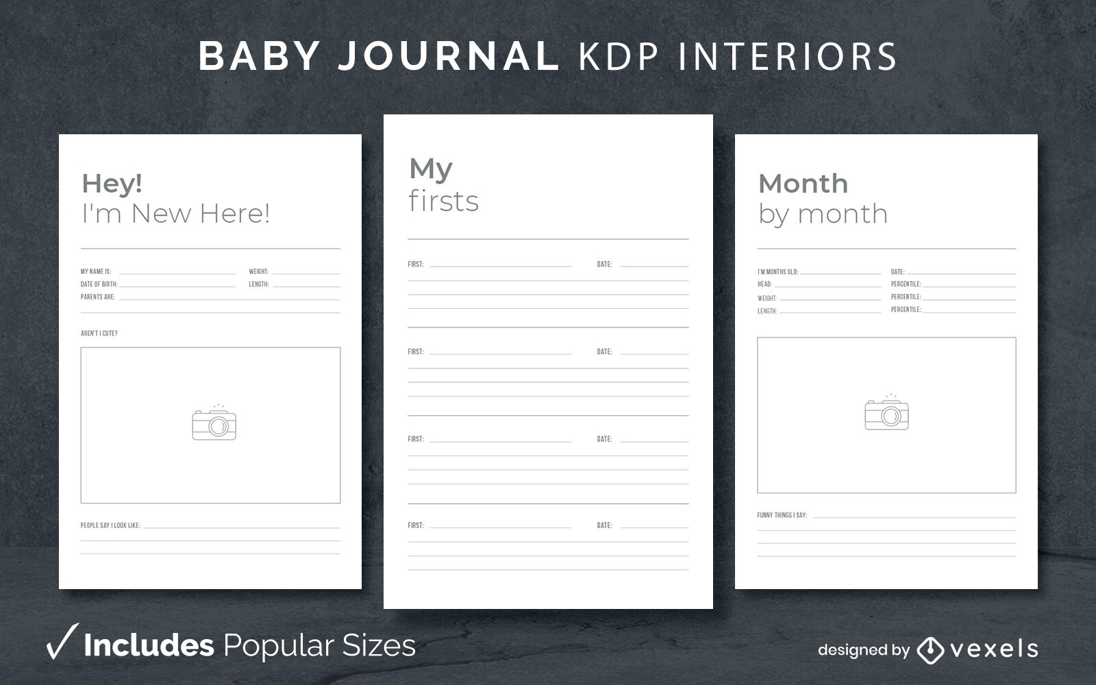 Baby journal design template KDP 