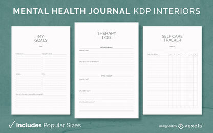 Modelo de design de diário de saúde mental simples KDP