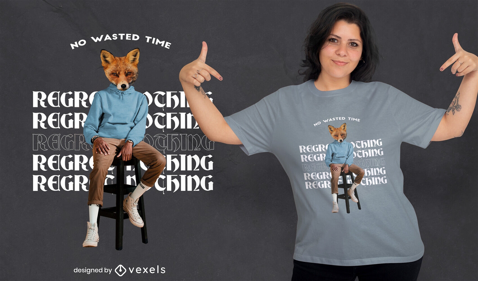 Fox-Kopf-Collage-T-Shirt-Design
