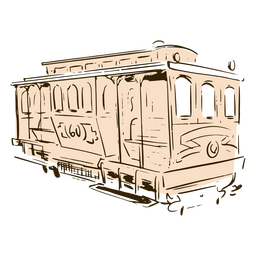 Tren de garabatos de san francisco Diseño PNG