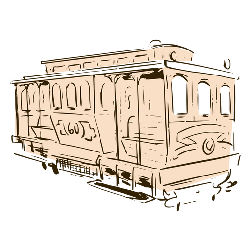 San francisco doodle train PNG Design
