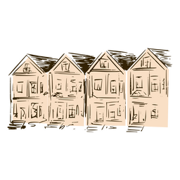 Damas pintadas doodle san francisco Diseño PNG