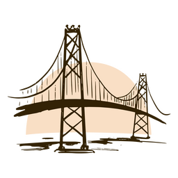 Ponte de doodle de São Francisco Desenho PNG