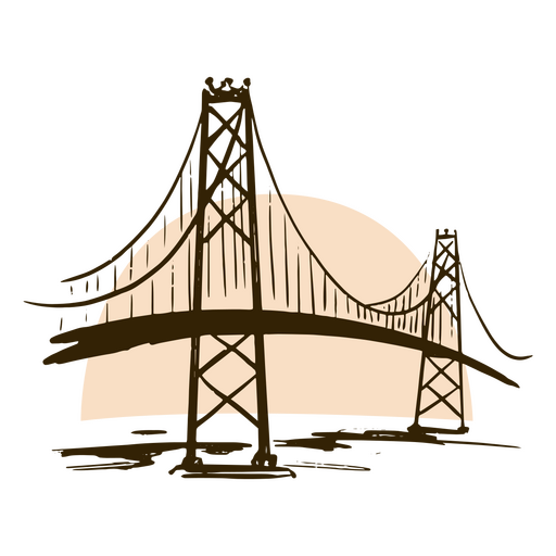 Ponte de doodle de São Francisco Desenho PNG