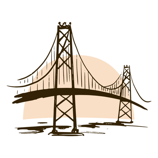 San francisco doodle bridge PNG Design