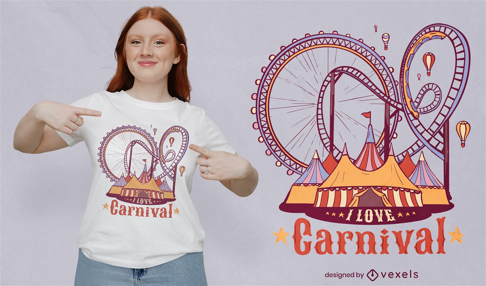 Eu amo design de camiseta de carnaval