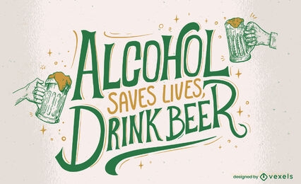 O álcool salva a ilustração da vida